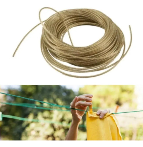 Cabo De Aço Para Varal 10m Revestido Em Pvc Resistente