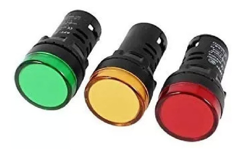 Imagen 3 de 9 de Luz Piloto Monobloque Led Integrado Ojo De Buey Ambar 230v