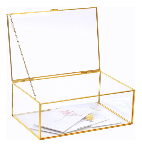 Caja Grande De Cristal Vintage Para Joyas Y Accesorios 27 X