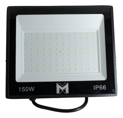 Kit 5 Refletor Led Alumínio 150w 127/220V Ip66 6500k Preto Luz Branco-frio 127/220V