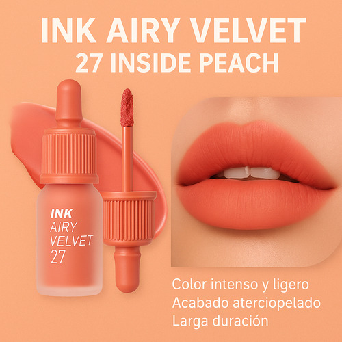 Ink Airy Velvet#27 Inside Peach Peripera 4g Tinte Labial Usa