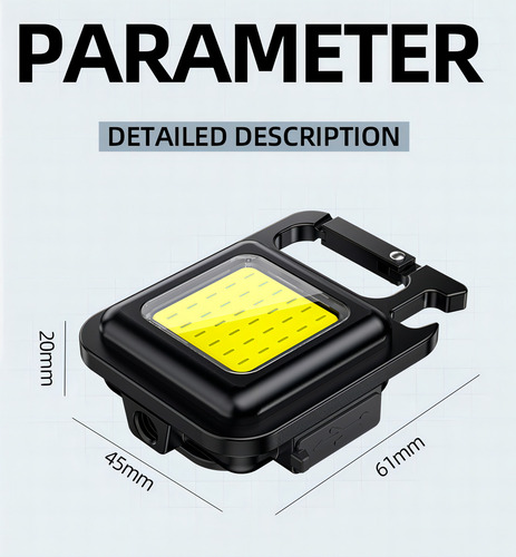 Mini Linterna Led Tipo Llavero Con Trípode Cafini Recargable