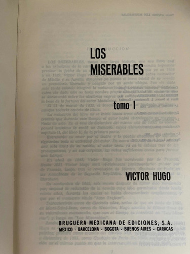 Los Miserables Victor Hugo Pasta Dura (2 Tomos) 1977 (Usado)