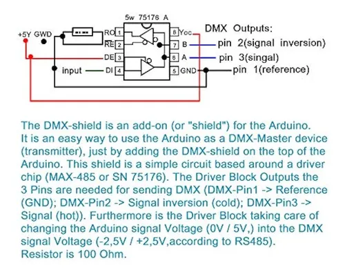 El Conjunto De Chips Cqrobot Dmx Shield Max485 Para Arduino