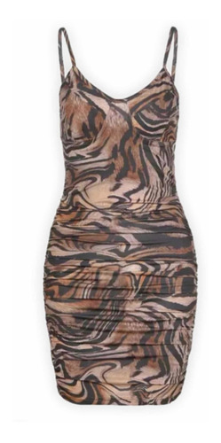 Vestido Animal Print De Largo Ajustable