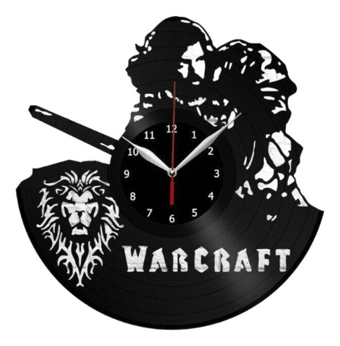 Reloj Corte Laser 2949 Warcraft Logo Y Un Personaje