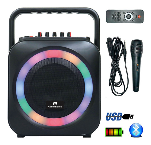 Parlante Bafle Bluetooth Para Karaoke Usb Bateria Radio