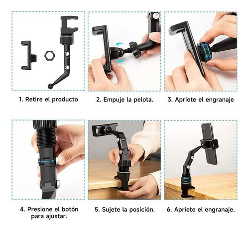 Cyz Coche Soporte Para Teléfono Con Espejo Retrovisor De