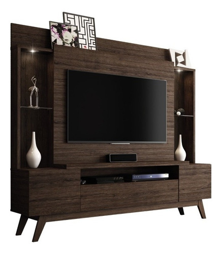 Rack Mesa Tv , Led, Home Mueble Taurus - Dormire Color Marrón Oscuro