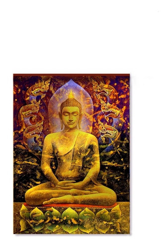 Imagen 1 de 1 de Tapiz Deidades India Budha Oro Meditando 100cm. X 70 Cm. 