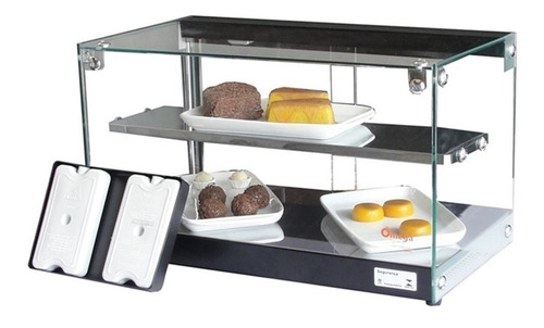 Vitrine Fria Dupla 62 Cm Marca Omega- Linha Luxo - Com Led