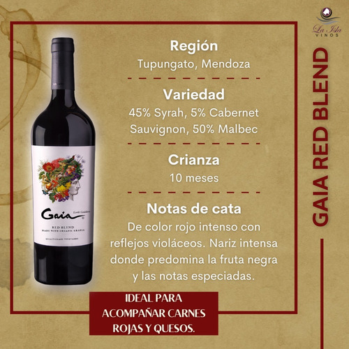 Imagen 2 de 10 de Vino Gaia Red Blend Caja X 6 X 750ml.