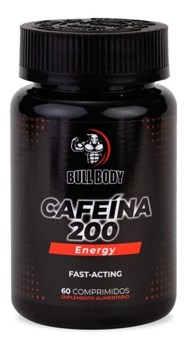 Cafeína 200mg, 60 Tabs, Bull Body