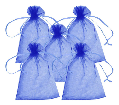 Bolsa De Organza Para Bautizo, Mxppm-005, 5 Pzas, Tela, Azul