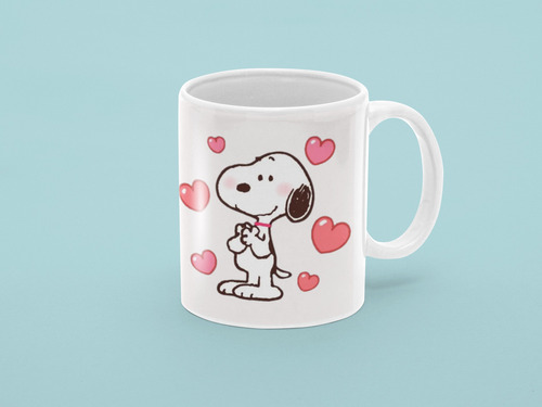 Taza De Cerámica Snoopy Corazones 320 Ml Snoopy Corazones