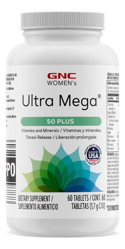 Gnc Women's Ultra Mega 50 Plus Sabor Sin sabor