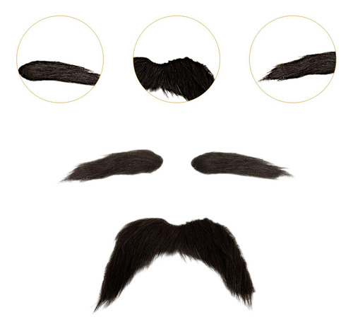 2x Bigotes Y Cejas Postizas Postizas, Facial Postizo Para