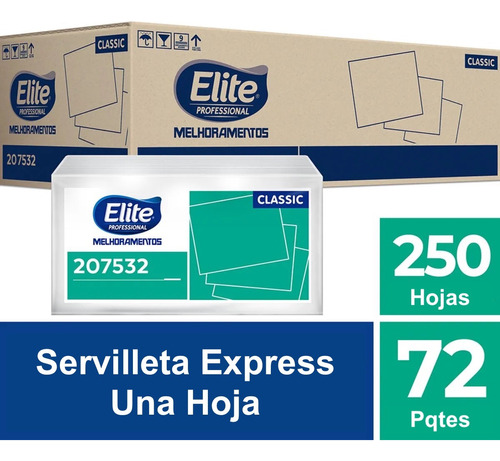 Servilleta Dispensador H/s Express Elite 250 Hjs X 72 Pqtes