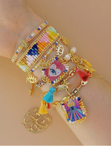 Imagen 1 de 1 de Set 6 Pulseras Primavera Colores