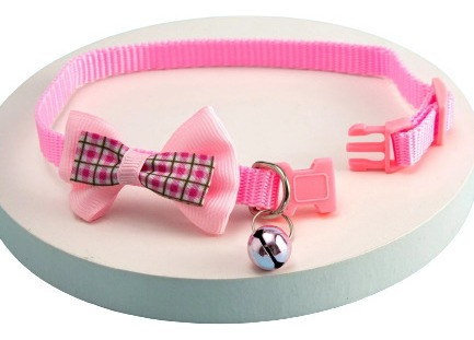 Collar Decorativo Campana Rosado Mascota Perro Gato Ajustabl