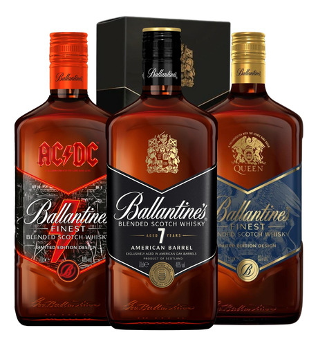 Whisky Ballantines 7 Años 700ml. C/ Estuche + Ac Dc + Queen