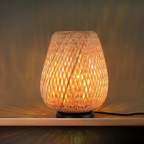 Lustorm 1 Lámparas De Mesa De Mimbre De Bambú Para Sala De E
