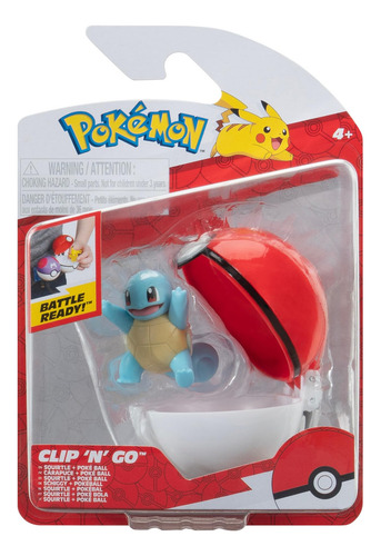 Brinquedo Pokémon Clip N Go Squirtle Com Boneco De Batalha D