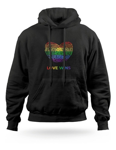 Buzo Hoddie Motivo Huella Love Wins Lgbt