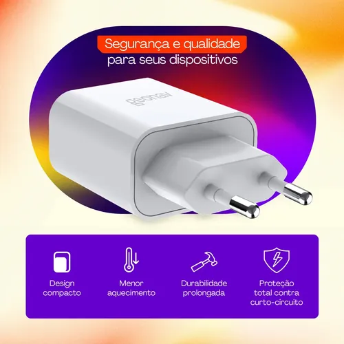 Carregador Ultrarrápido Duplo Power Delivery 20w Quick Charge 18w