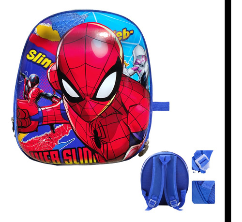 Mochila Spider Man 3d Dibujos Animados Kinder Preescolar