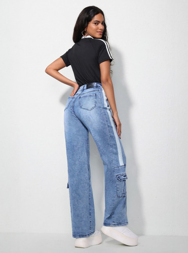 Jeans Sueltos Cargo Para Mujer Pantalones Rectos Tiro Alto