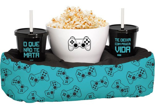 Almofada Boccati Com Pipoqueira E Dois Copos Gamer