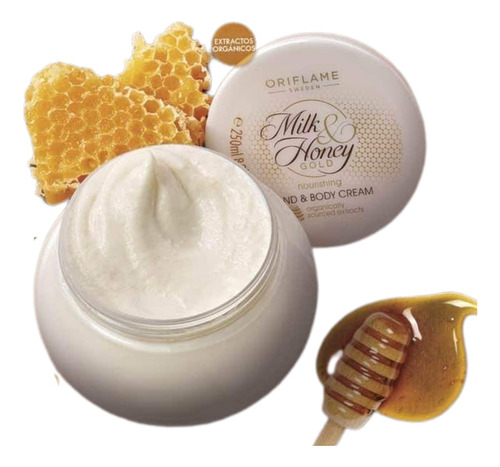 Crema Nutritiva Para Manos & Cuerpo Milk & Honey Oriflame 