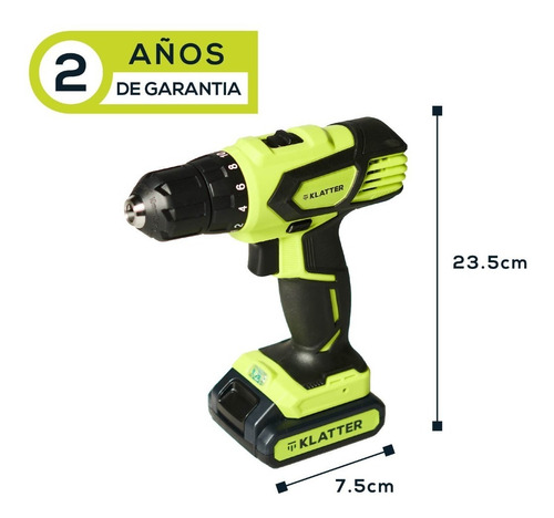 Imagen 3 de 10 de Taladro Atornillador Klatter 14v Inalambrico 10mm