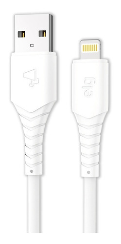 Cabo Iphone Lightning Emborrachado 1,2M 2.4A Branco L812W - ELG