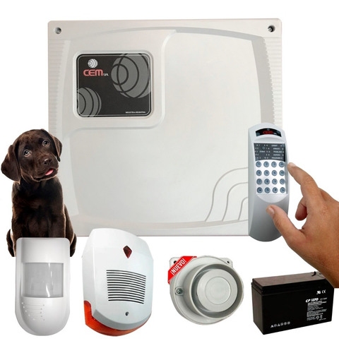 Imagen 1 de 9 de Kit Alarma Casa Cem Suri500 Teclado 1 Sensor Pet Sirenas