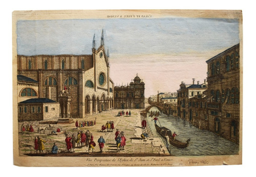 Grabado Venecia Vue Optique 1760 Vista Optica