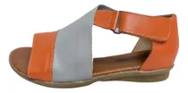 Comprar Sandália Balatore Feminina Em Couro Flat Velcro 029 Carmim