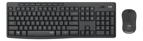 Kit de teclado y mouse inalámbrico Logitech MK295 Español de color negro