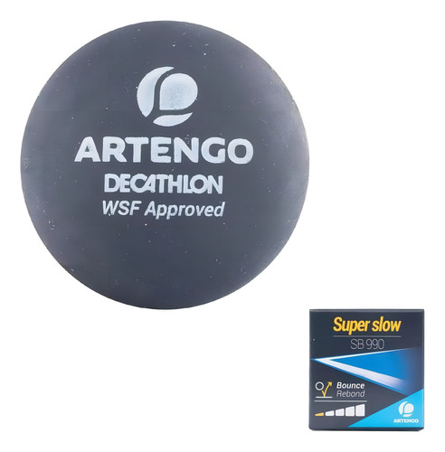 Bola Squash Sb 990 Duplo Ponto Amarelo - Cor Preto