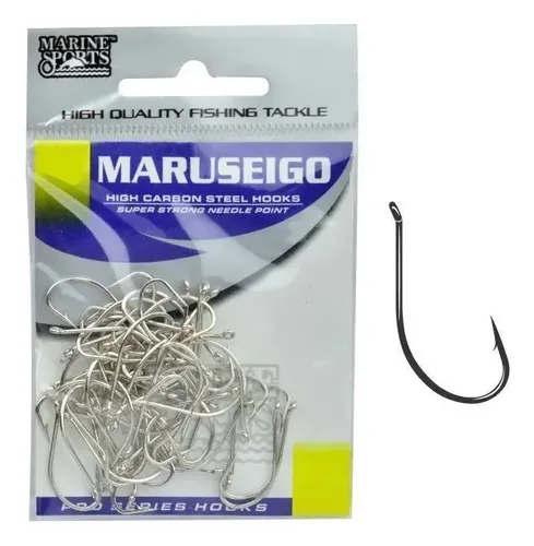 Anzol Marine Sports Maruseigo 08 Nickel Com 50 Unidades Pesca Piau