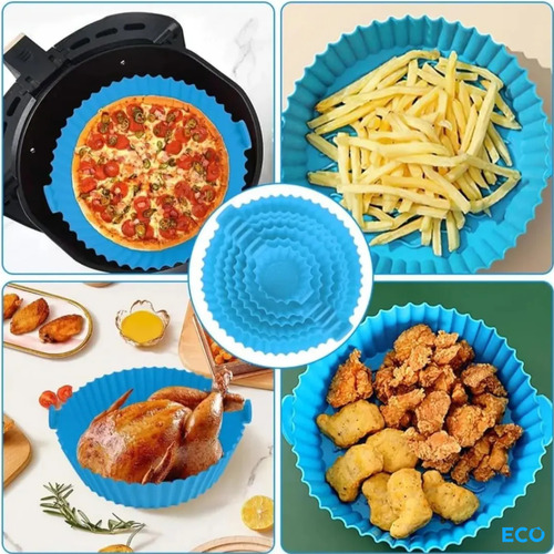Set 6 Moldes Bandeja Antiadherente Freidora De Aire Lavables Surtido