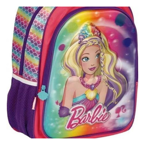 Mochila Barbie Sereia Colors Escolar Infantil 3d Costas G