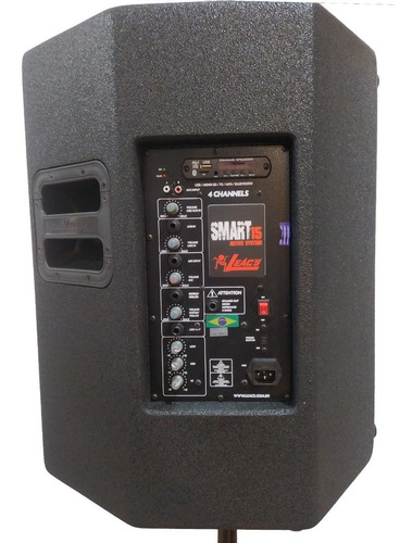 Kit 2 Caixas De Som Ativa Leacs Smart 15 250w Rms Com Nf