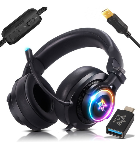 Fone De Ouvido Headset Gamer Adamantiun Over-ear Usb 7.1 Pc