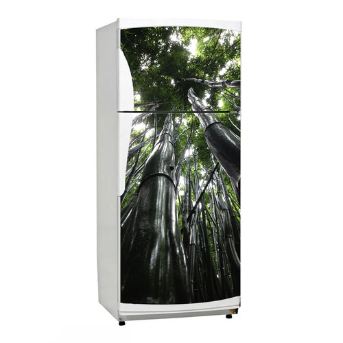 Vinilo Decorativo Heladera Plantas Bambu M3