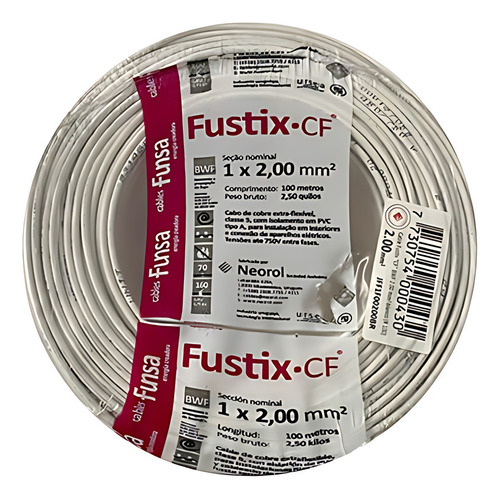 Electricidad | Cable 2 Mm / Bobina 100 Mts / Blanco