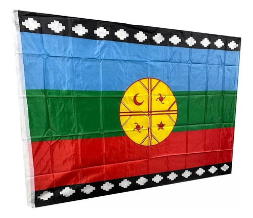 Bandera Mapuche   150 X 90 Cm.  / Barbazar Spa