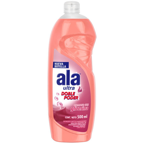 Imagen 1 de 1 de Detergente Ala Ultra Glicerina semi concentrado en botella 500 ml