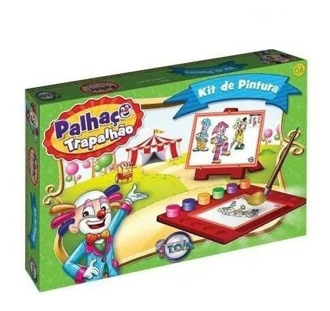 Brinquedo Pintura Infantil Palhaço Trapalhão Quadro Pincel